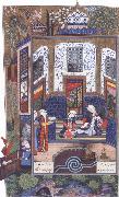 Sultan Muhammad Prince Bahram i Gor listens to the tale of the princess of Persia beneath the white pavilion oil painting